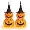2 of Set 3FT Halloween Collapsible Pumpkin Decorations Pre-Lit Light up 150 LED